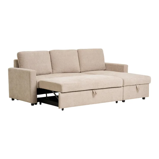 Pehme nurk Belfast, 218 x 150 x 87 cm, Tume liiv