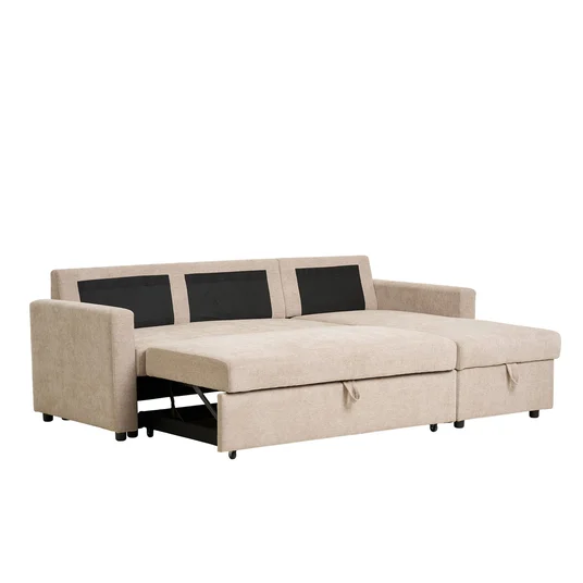 Pehme nurk Belfast, 218 x 150 x 87 cm, Tume liiv