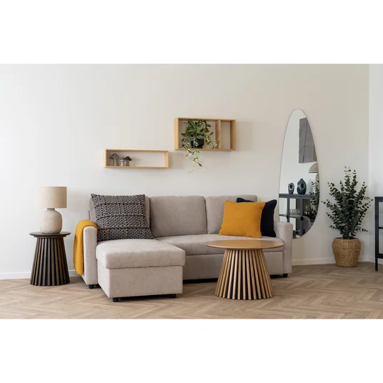 Pehme nurk Belfast, 218 x 150 x 87 cm, Tume liiv