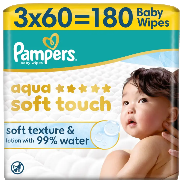 Pampers Aqua Soft Touch Mitrās Salvetes
