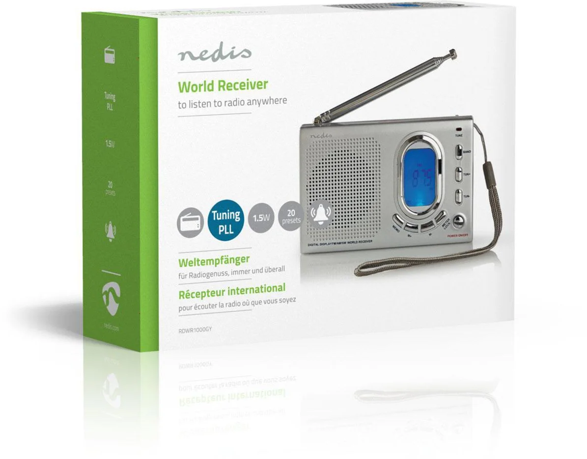 "Nedis" radio RDWR1000GY AM/FM/SW 1