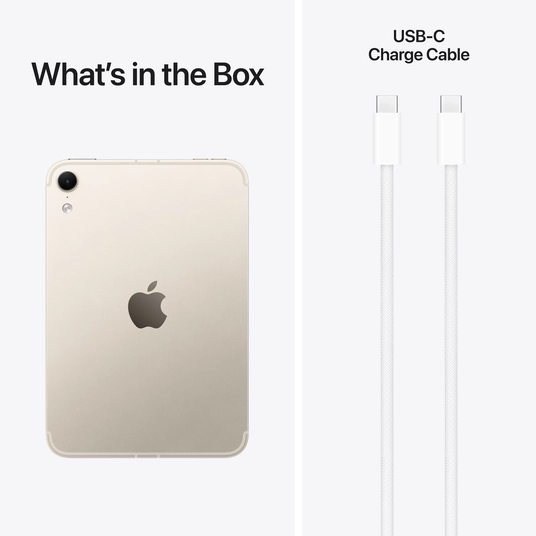Planšetdators Apple iPad mini (A20 Pro) Wi‑Fi + Cellular 128GB with standard glass - Starlight MJ684HC/A