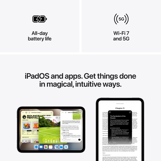 Planšetdators Apple iPad mini (A20 Pro) Wi‑Fi + Cellular 128GB with standard glass - Starlight MJ684HC/A