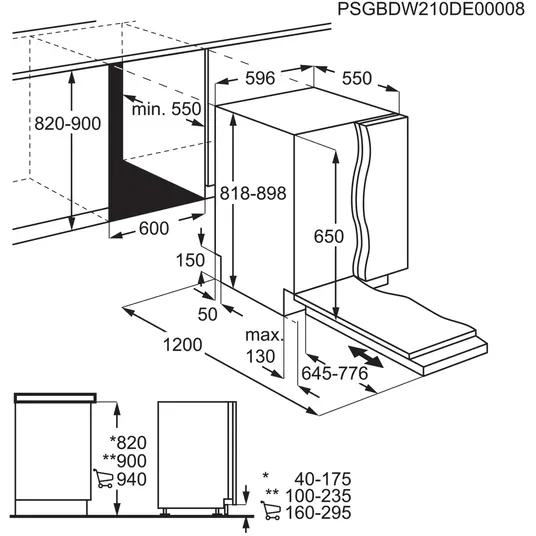 Įmontuojama indaplovė Electrolux EES48200L (defektuota prekė)