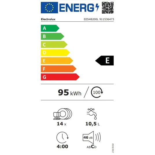 Įmontuojama indaplovė Electrolux EES48200L (defektuota prekė)