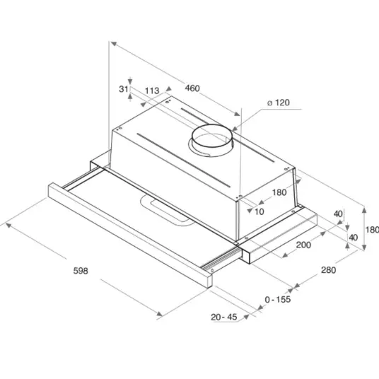 Įmontuojamas ištraukiamas gartraukis Whirlpool AKR 749/1 WH (defektuota prekė)