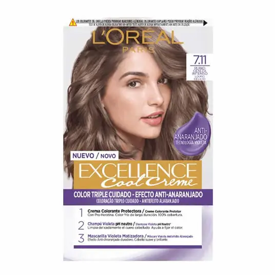 Plaukų dažai L'Oreal Excellence Cool Creme 7.11 192ml (pažeista pakuotė)