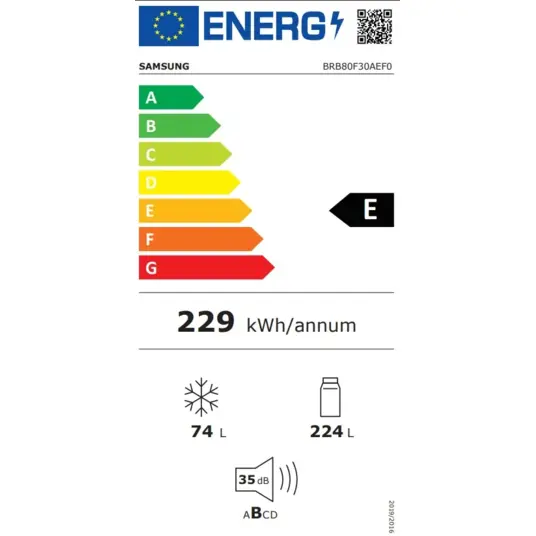 Įmontuojamas šaldytuvas Samsung BRB80F30AEF0EO (perpakuota)