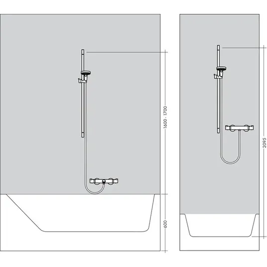 Hansgrohe Crometta – dušo komplektas Vario su termostatu Ecostat 1001 CL, 2 srovių tipai, balta/chromas 27813400 (pažeista pakuotė)
